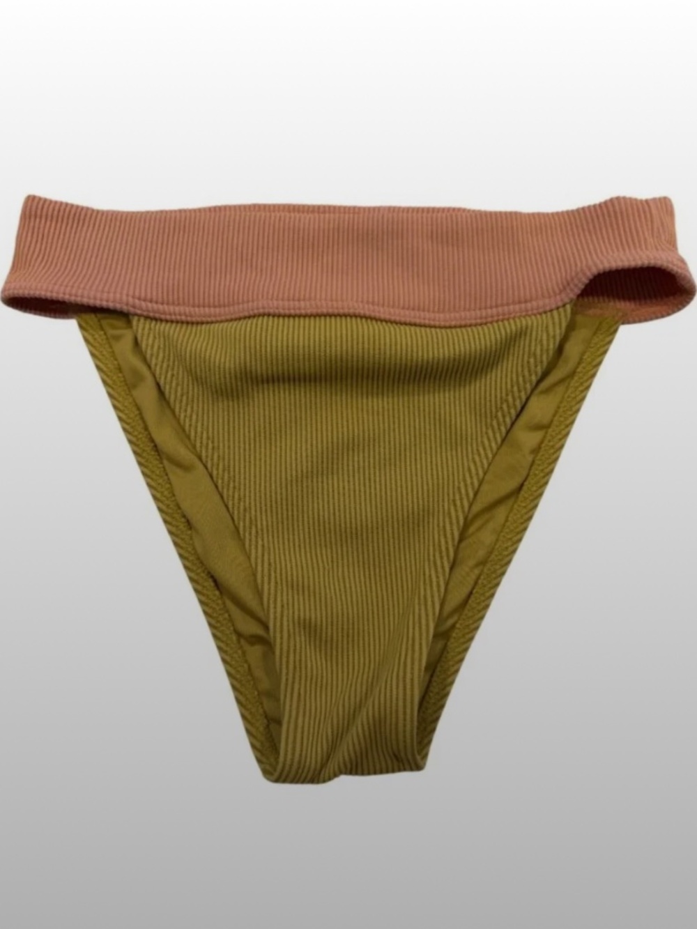 Billabong Womens Hi Life Aruba Sunburst Ribbed Bikini Bottom Pink Yellow S NEW